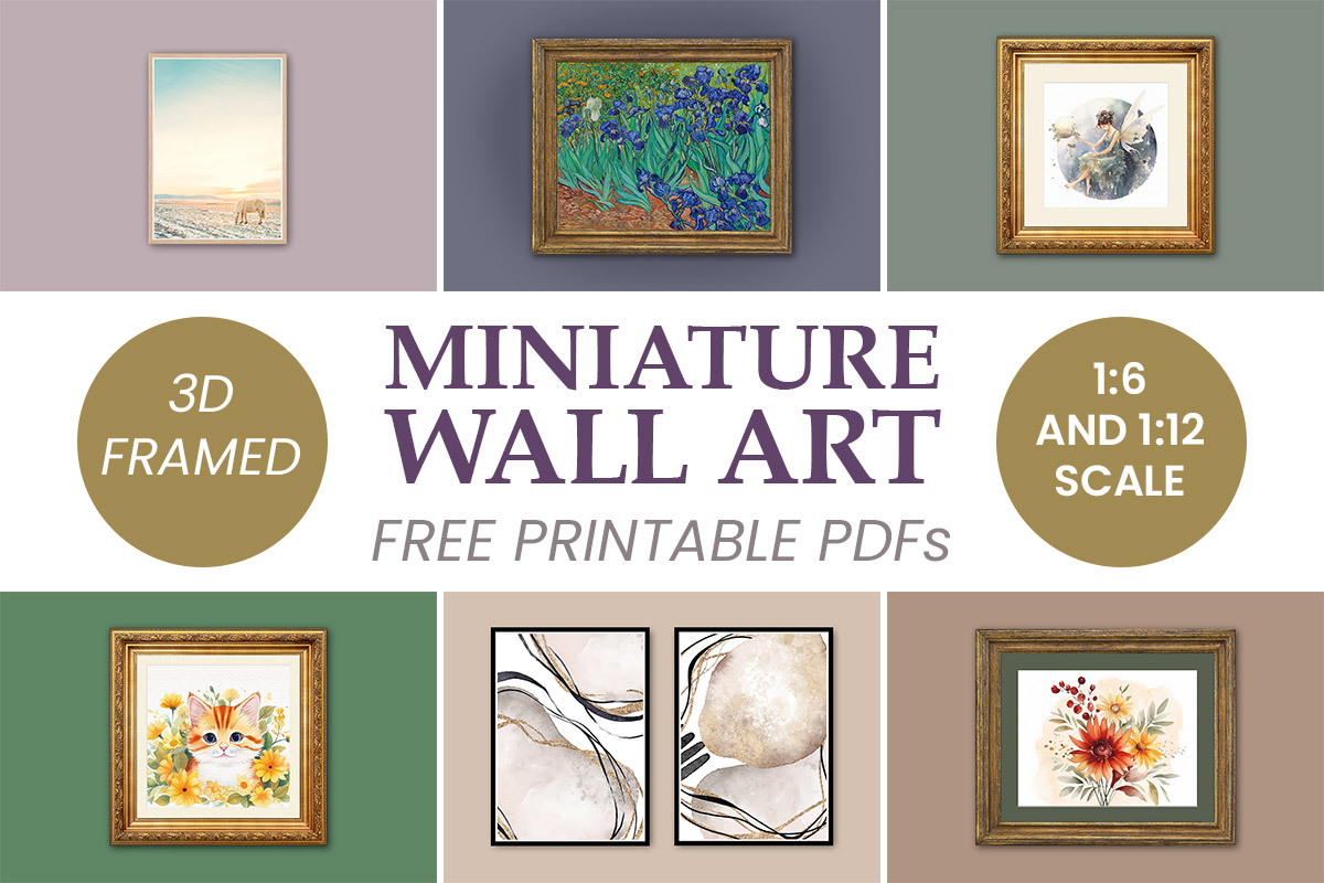 miniature wall art - free dollhouse printables - suni doll